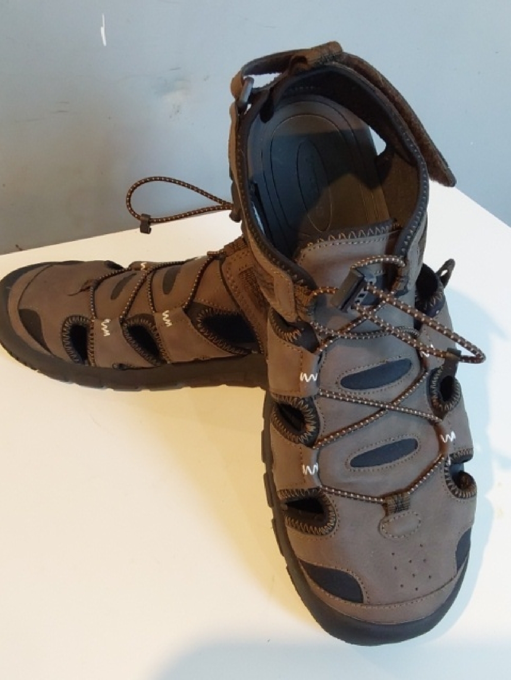 Lands End|Men's Brown Black Sporty Vented Outdoor Sandals Hiking Shoes Sz.10.5 - Picture 16 of 16